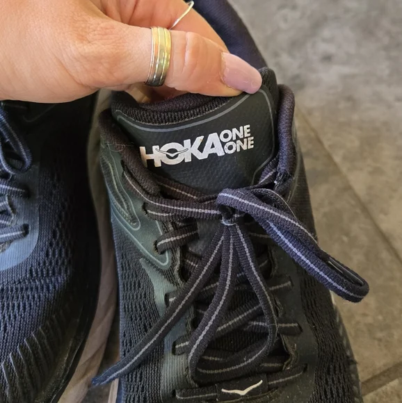 Hoka Bondi 7 Mens Running Shoes Sneakers Black And White Size 10 - Picture 5 of 12